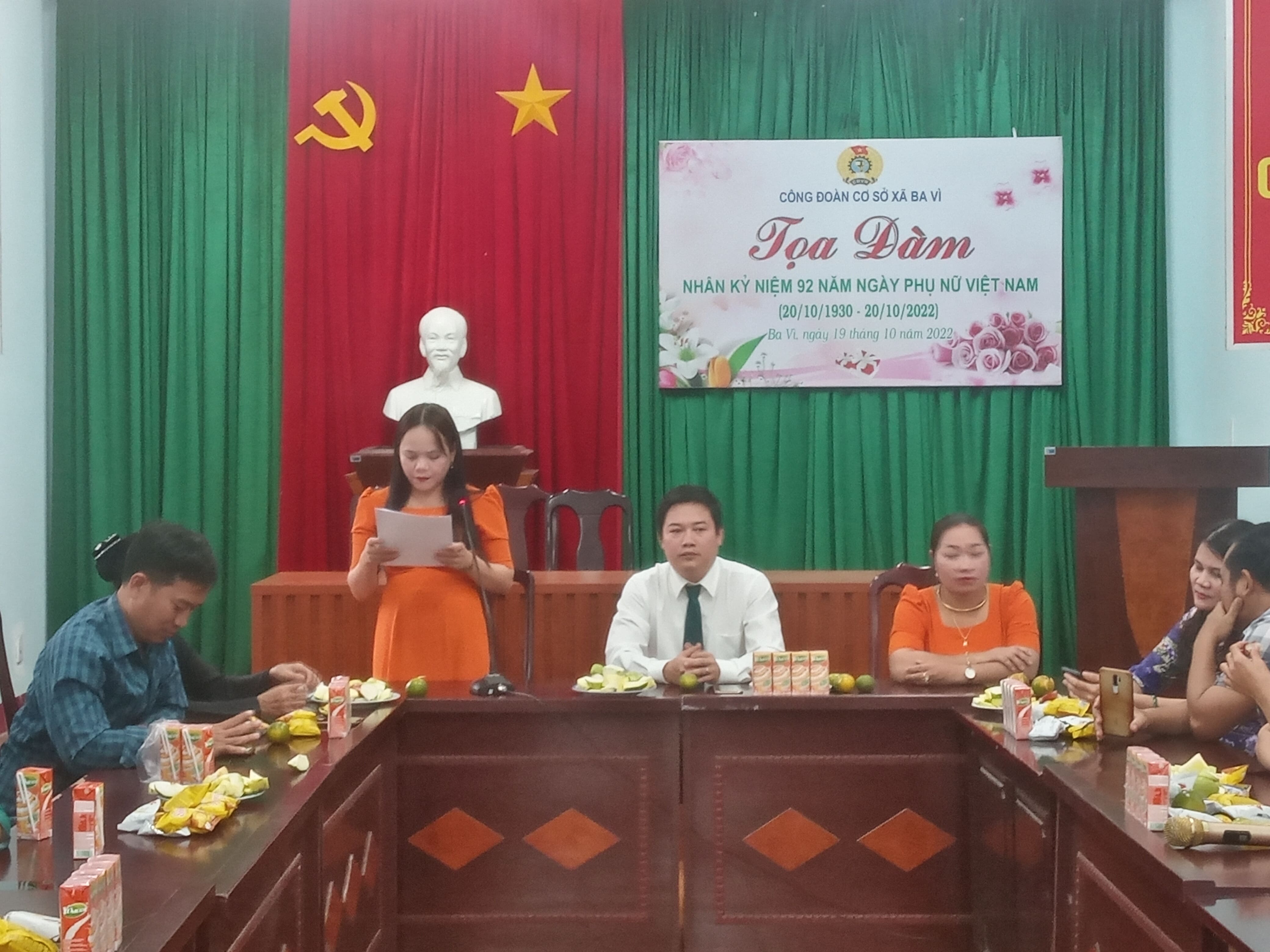 Công đoàn cơ sở xã tổ chức Tọa đàm nhân kỷ niệm 92 năm ngày thành lập Hội LHPN Việt Nam và ngày Phụ nữ Việt Nam 20/10