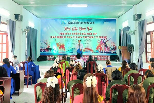 Hội liên hiệp Phụ nữ xã Ba Vì tổ chức Hội thi Dân vũ thể thao cấp xã năm 2025 với chủ đề “Phụ nữ Ba Vì với vũ điệu đẹp - khỏe”